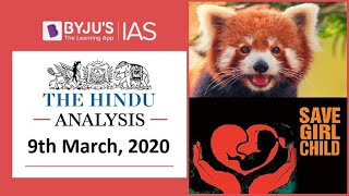 'The Hindu' Analysis for 9th March, 2020. (Current Affairs for UPSC/IAS)