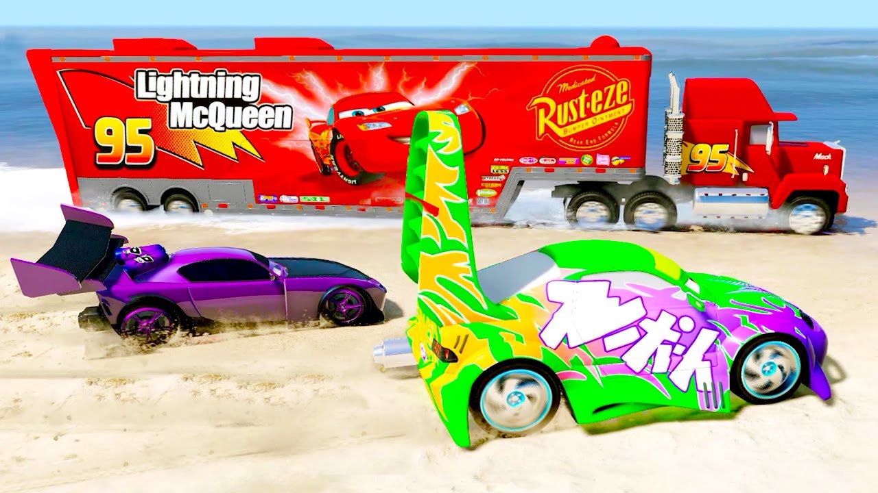 McQueen Friends Crazy Race: Snot Rod, Wingo and Boost vs Red Hauler Mack the Truck Race Carros