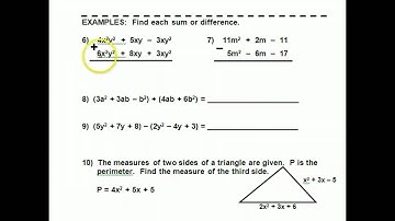 ADDING AND SUBTRACTING POLYNOMIALS