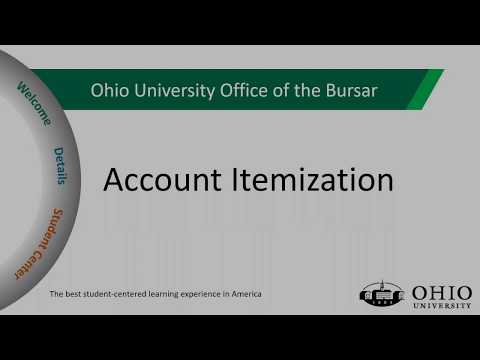 Ohio University Account Itemization