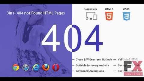 Preview 3in1- 404 Not Found HTML Responsive Animated Pages