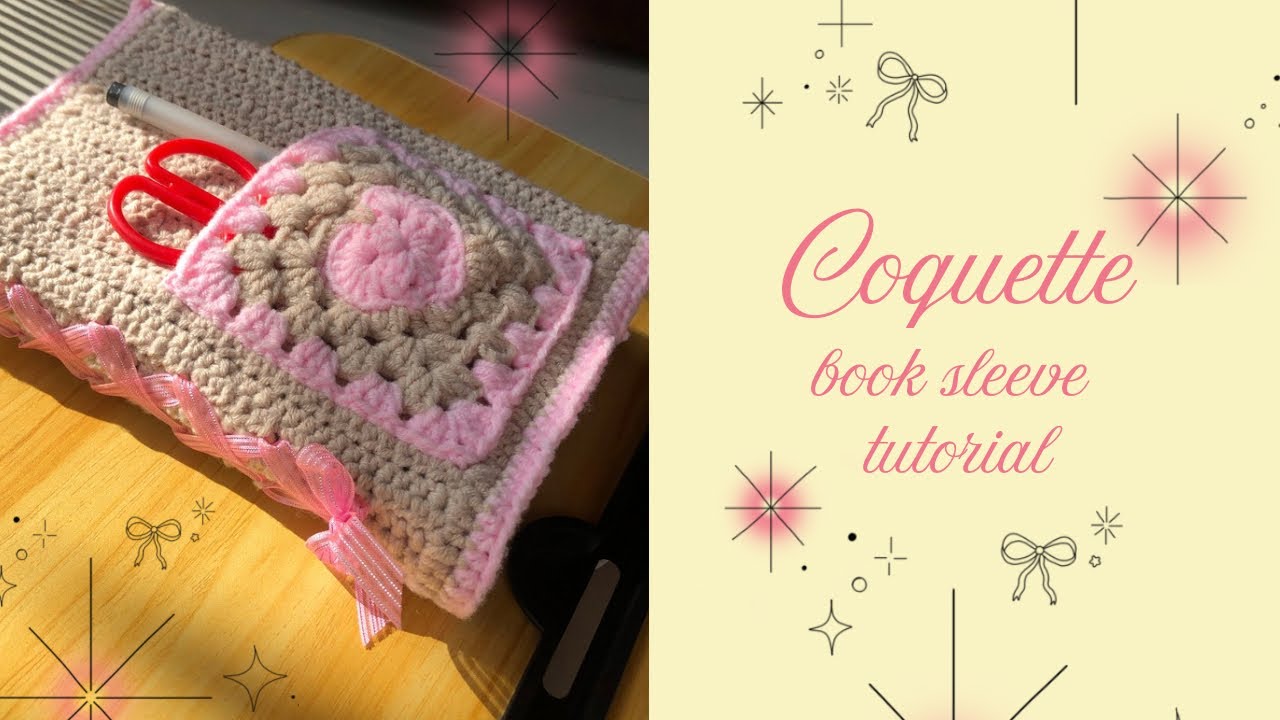 Crochet Coquette Book Sleeve with jacket (Full Tutorial)