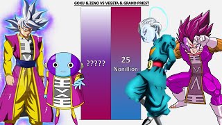 Goku & Zeno Vs Vegeta & Grand Priest Power Levels - Dragon Ball Zdragon Ball Superdaimaheroes