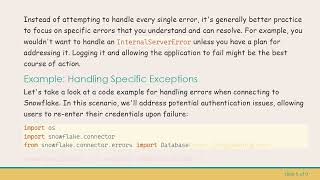 Celebrity Handling Exceptions in Python Snowflake Connector Profile