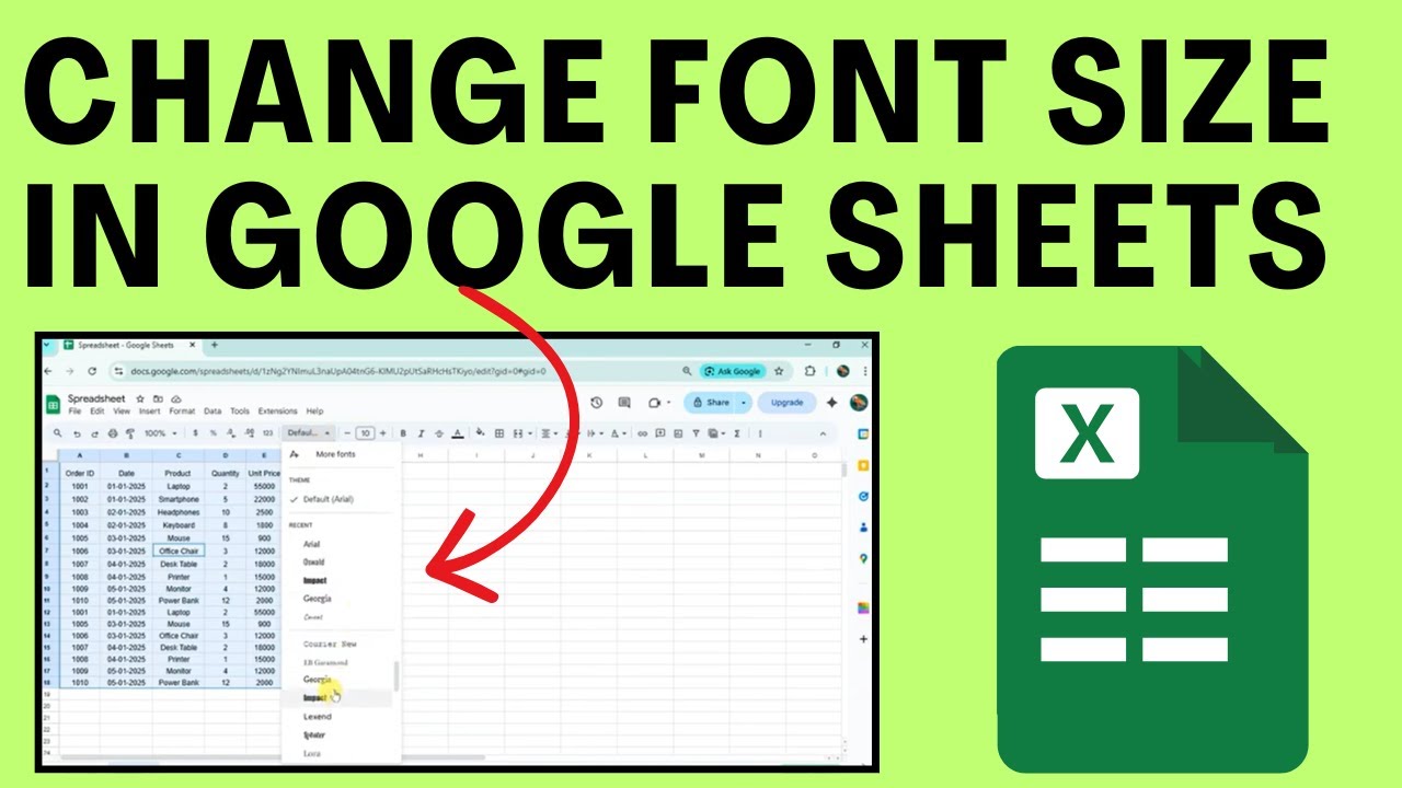 How To Change Font Size In Google Sheets - YouTube