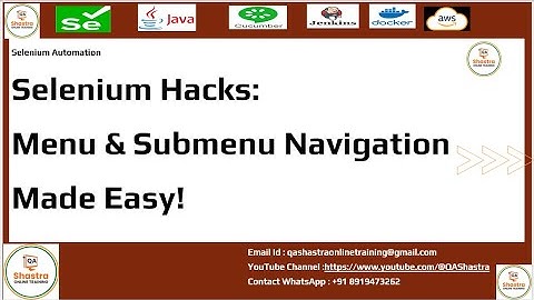 Selenium Hacks: Menu & Submenu Navigation Made Easy!