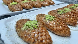 اسرع و اسهل معسلة تركية  رمضانية محشية بدون قلي بطعم خطير و مقادير بسيطة kalburabasti