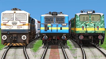 3 TRAINS RUNNING AT BRANCHED FORKED RAILROAD CROSSING | Bumpy Railroad Tracks Crossing | #railroad