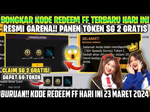 KODE REDEEM FREE FIRE TERBARU 23 MARET 2024 HARI INI