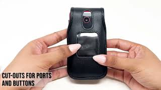 Verve Snap Flip Phone Fitted Leather Case with Plastic Clip
