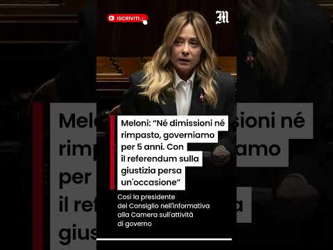 Video Meloni: «Né dimissioni né rimpasto, governiamo per 5 anni»