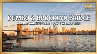 NYC Walking Tour 4K | Brooklyn Bridge, DUMBO & Wall Street (No Talking, Real Sounds)