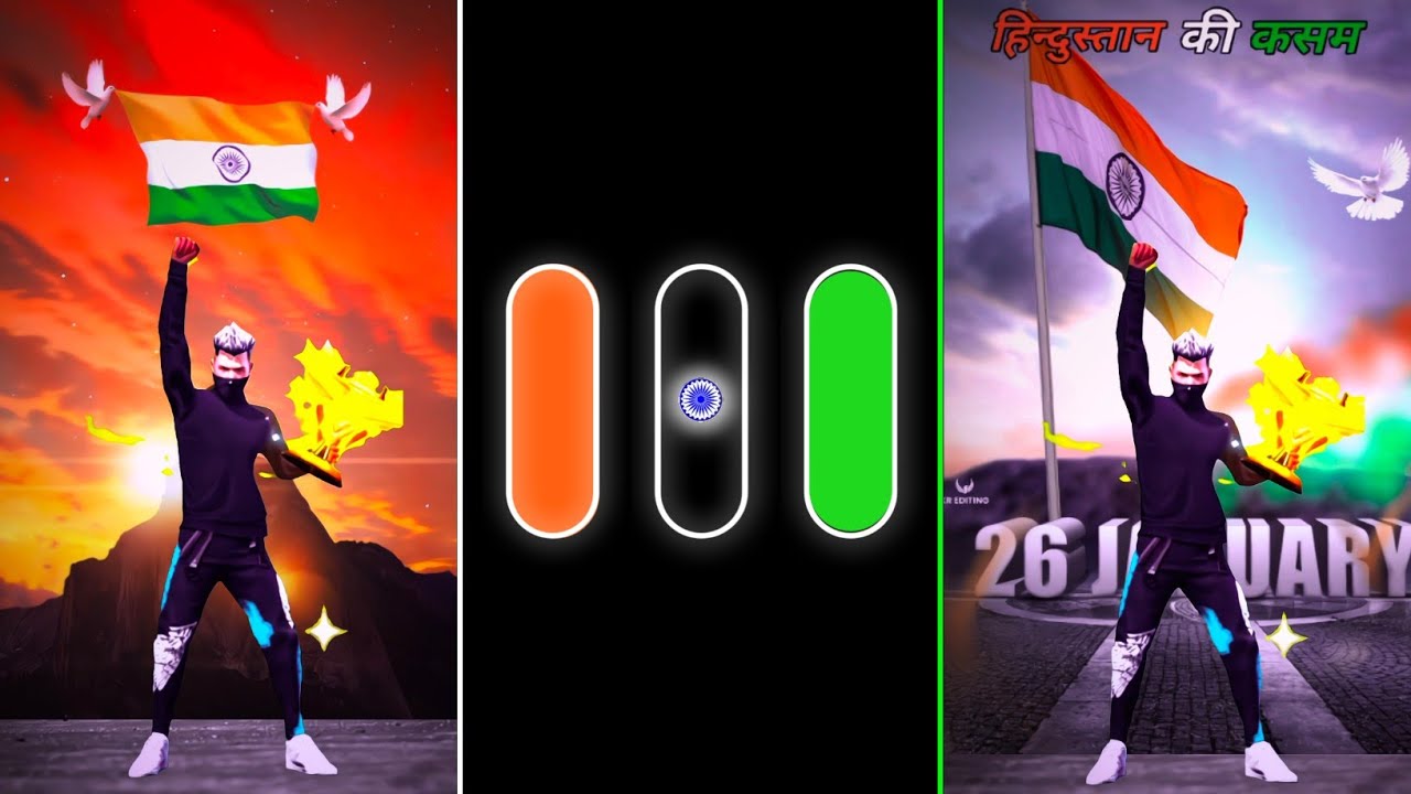HAPPY REPUBLIC DAY 🇮🇳♥️🇮🇳 || CLIP+XML 👇⤵️ || FREE FIRE 26 JANUARY VIDEO 🇮🇳♥️ || 