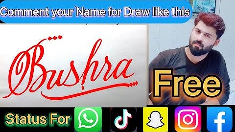Bushra Name Signature Calligraphy Status | How to Cursive write with cut Marker #bushra