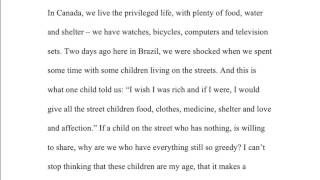 Analysis of Severn Suzuki's speech