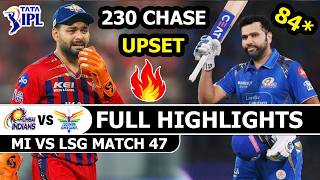 Mumbai Indians Vs Lucknow Super Giants IPL Match 47 Highlights 2026 | MI Vs LSG