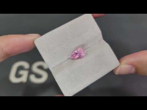 Unheated sapphire Padparadscha rutile silk effect pear cut 2.70 carats, Sri Lanka  Video  № 1