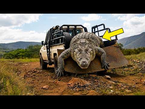 Driver Returns To Find Crocodile Climbing Into His Truck, Then Realizes Why