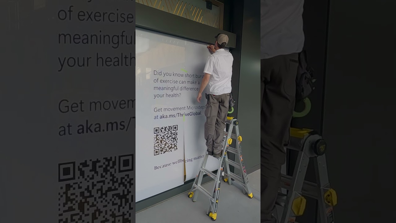 Perfect Window Perf Install #satisfying #asmr #signs #vinylinstallation #perfect #windowfilm