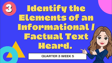 Identify the Elements of Informational Text