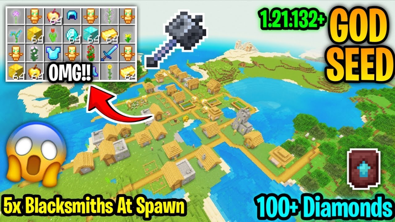 🔥Ultimate [God Seed] For Minecraft 1.21 Bedrock & PE | Five Blacksmith Village