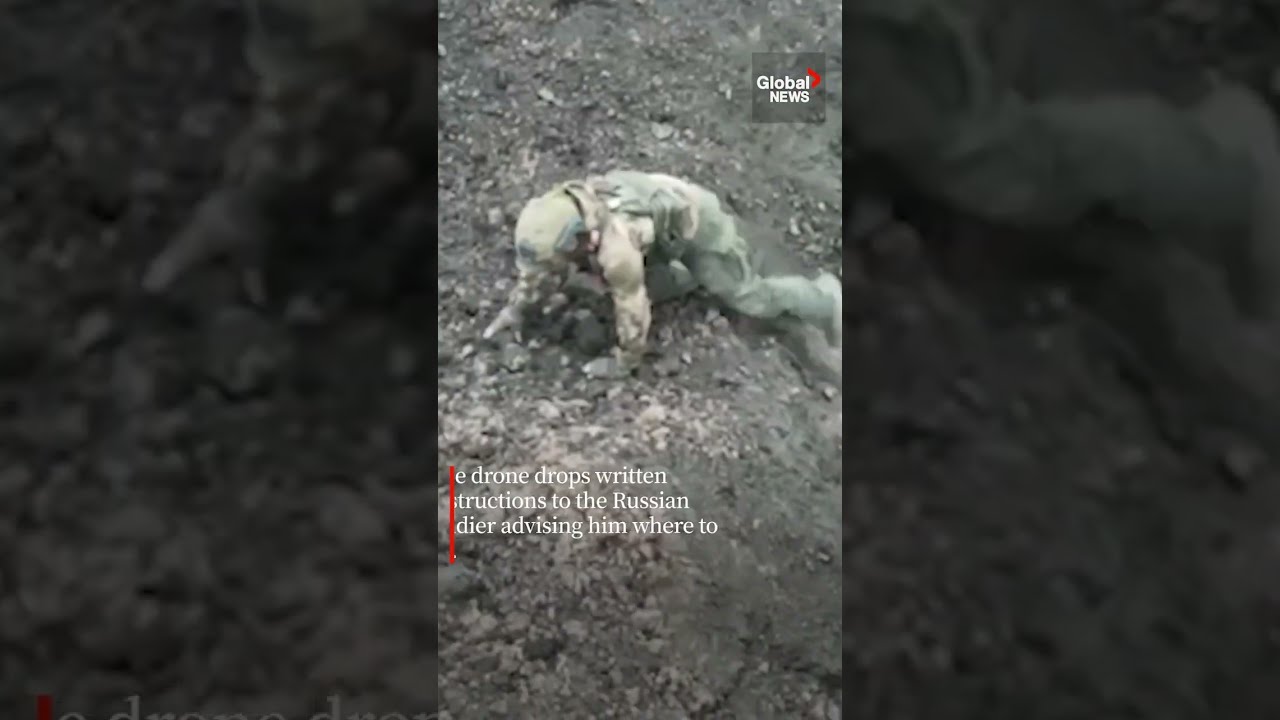 Russian Soldier Surrenders To Ukrainian Drone Outside Bakhmut