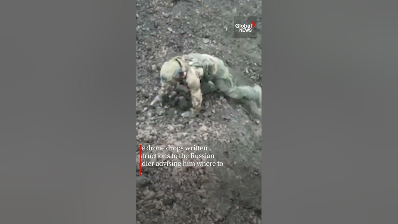 Russian soldier surrenders to Ukrainian drone outside Bakhmut