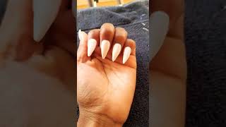 White Stiletto Acrylic Nails 