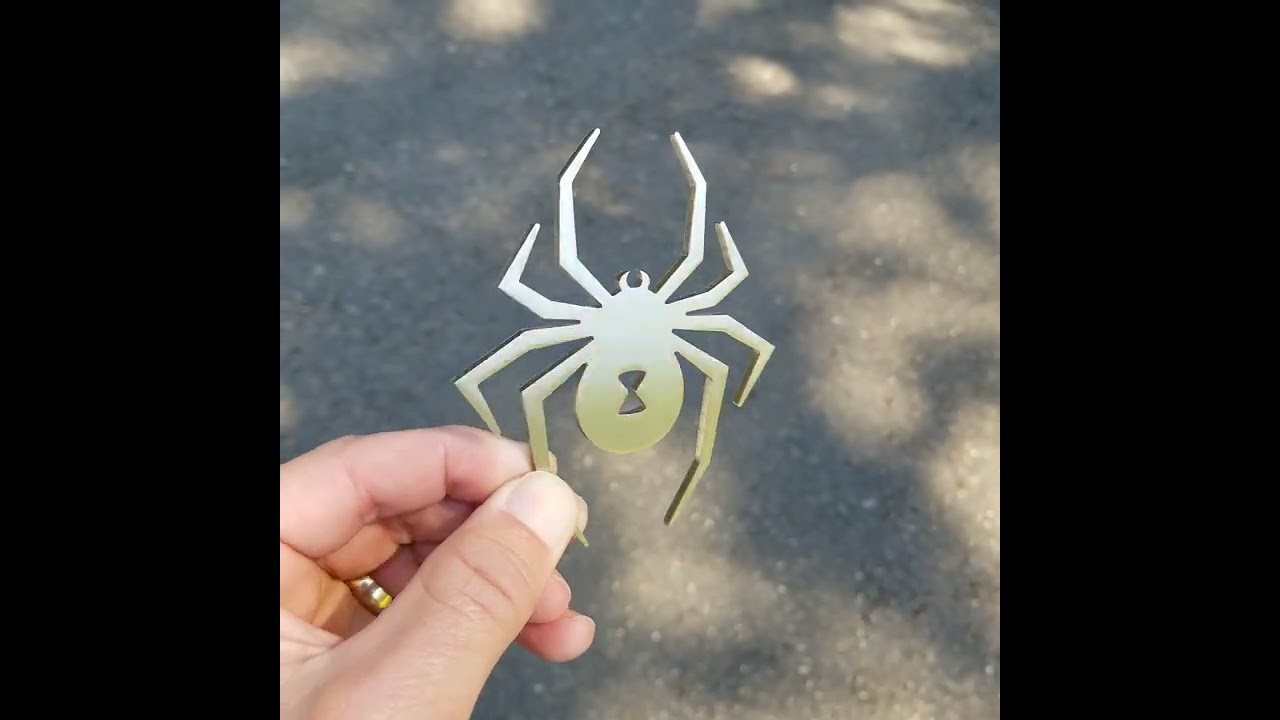 Real Stainless Steel Black Widow Emblem