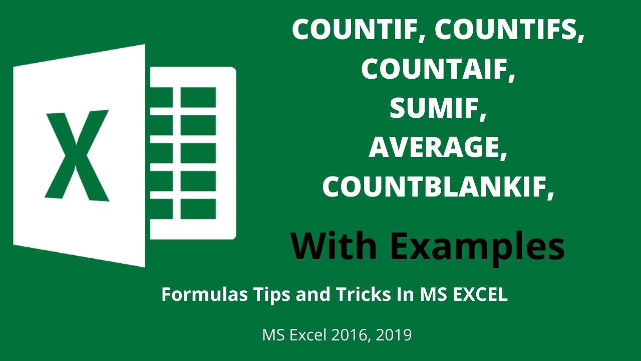 How to Use COUNTAIF, COUNT IF, SUMIF, AVERAGEIF Formulas In Excel With ...