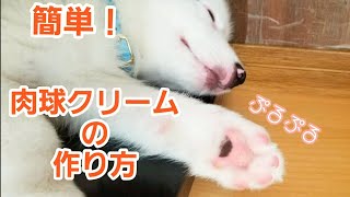 【超簡単】犬猫の肉球クリーム(ミツロウクリーム)の作り方／溶かして混ぜて固めるだけ！