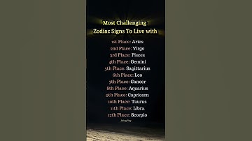 Most Challenging Zodiac Signs To Live With #zodiac #tarot #astrology #shorts #shortsviral