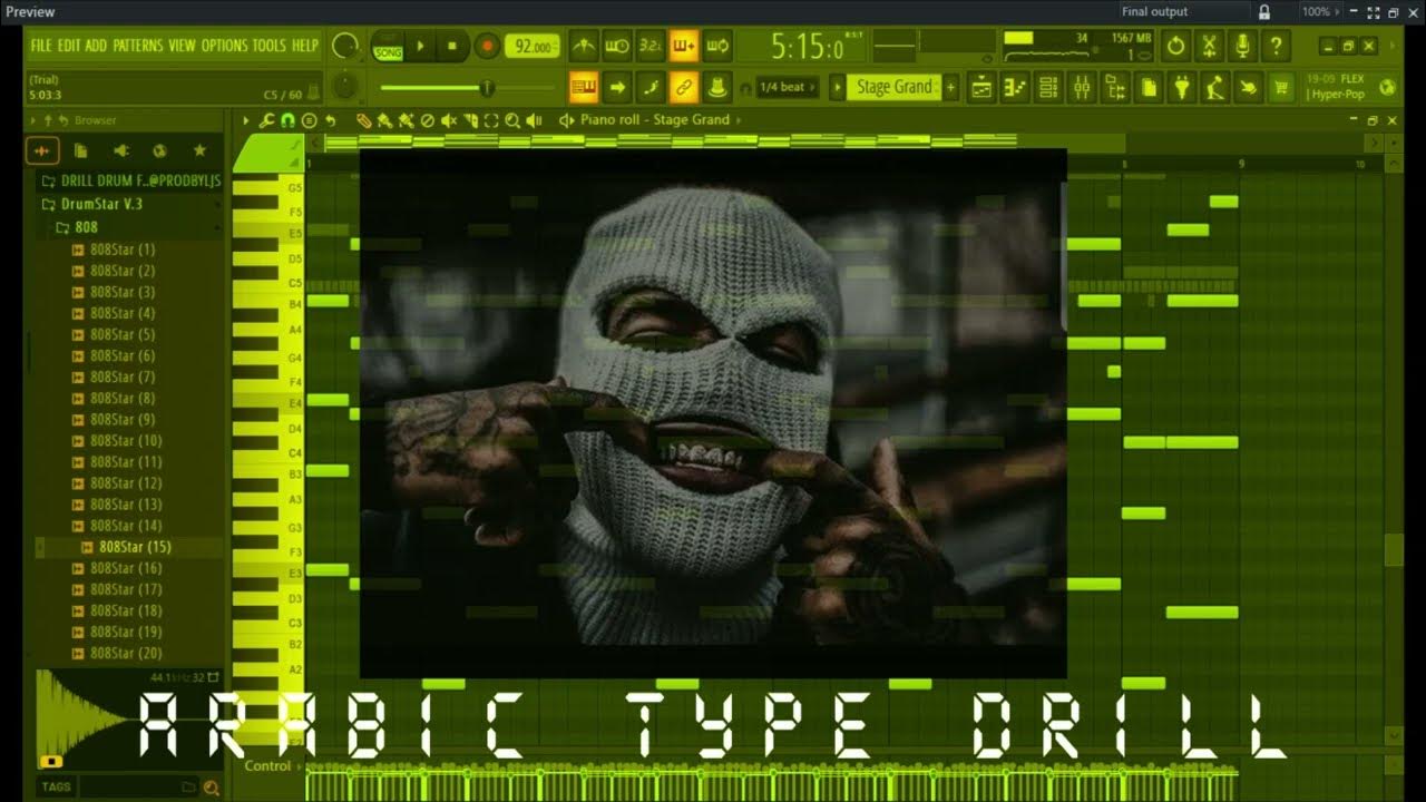 Making Arabic type uk drill beat for Russ million from scratch drill