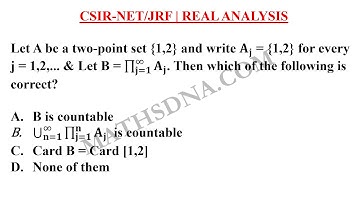 CSIR-NET/JRF | REAL ANALYSIS | UNCOUNTABLE AND COUNTABLE SETS | FINITE CARTESIAN PRODUCT & UNION.