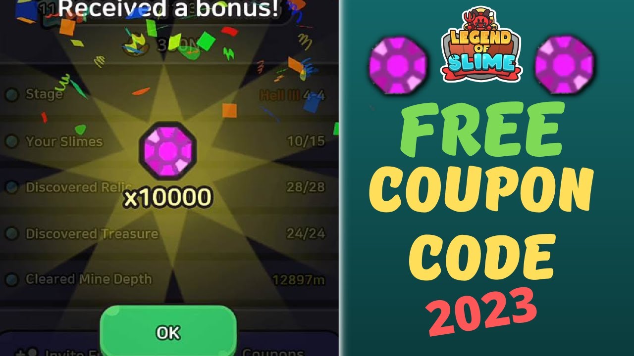 New Coupon Code 2023 for 5 000 FREE Gems - Legend of Slime: Idle RPG 