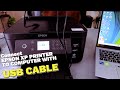 Epson XP 5200 Printer Setup To PC With USB Cable, Print Test Page