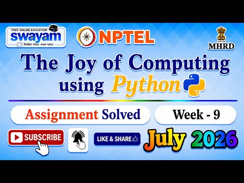 The Joy of Computing using Python Week 9 Assignment Answer#July2026#NPTELASSIGNMENTS#TheJoyofComput