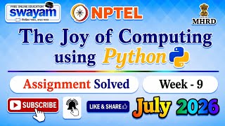 The Joy of Computing using Python Week 9 Assignment Answer#July2026#NPTELASSIGNMENTS#TheJoyofComput