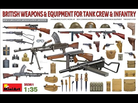 Video: MiniArt 35361 britské zbraně a vybavení pro tankové posádky a pěchotu (1/35)