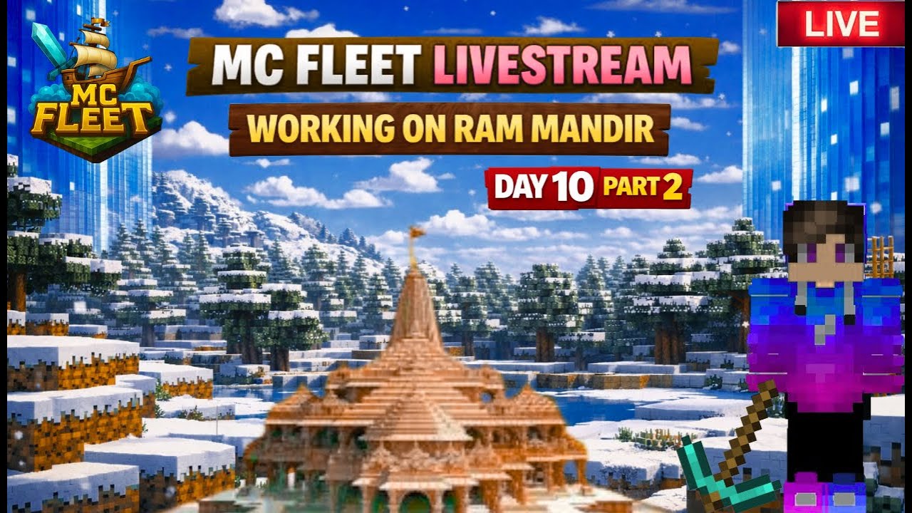 Minecraft Journey: Day 10 on MC Fleet –  Working on Ram Mandir ( Part 2 )