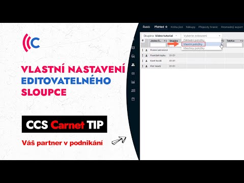 Vlastní nastavení editovatelného sloupce - CCS Carnet TIP Profesionální monitoring vozidel CCS