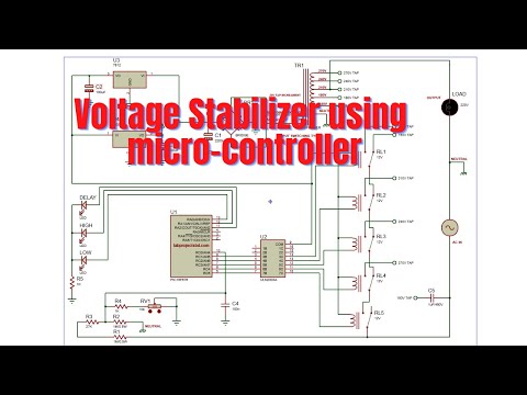 How to make a voltage stabilizer using micro-controller PIC16F676 and 5 relays