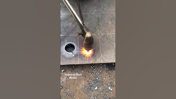 How to drill holes in iron with a gas cutter #shortsvideo #youtube #viral #cutting