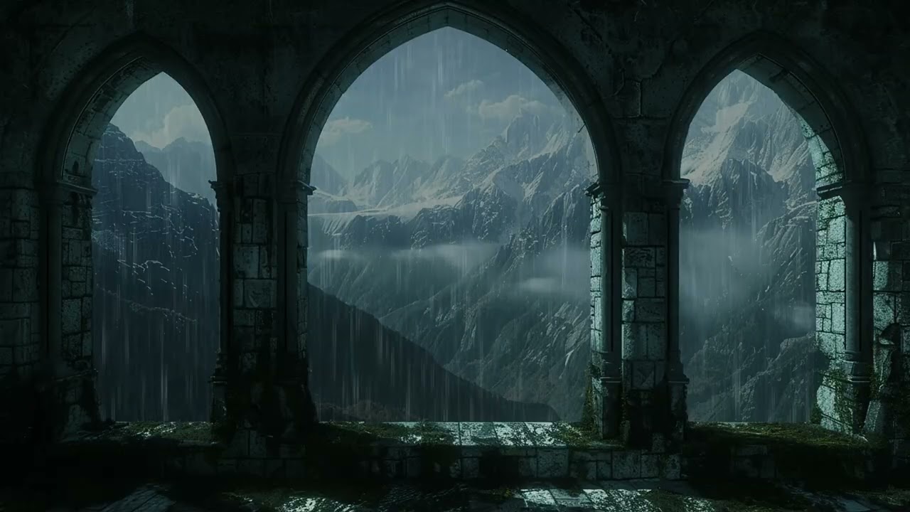 Atmosphärische Regennacht im Nordwald mit Schloss für ASMR und mentale Stille