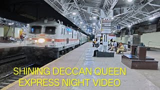 Shining 12123 Mumbai Pune Deccan Queen Express Night Video Taken At Full Speed At Pimpri, Cr