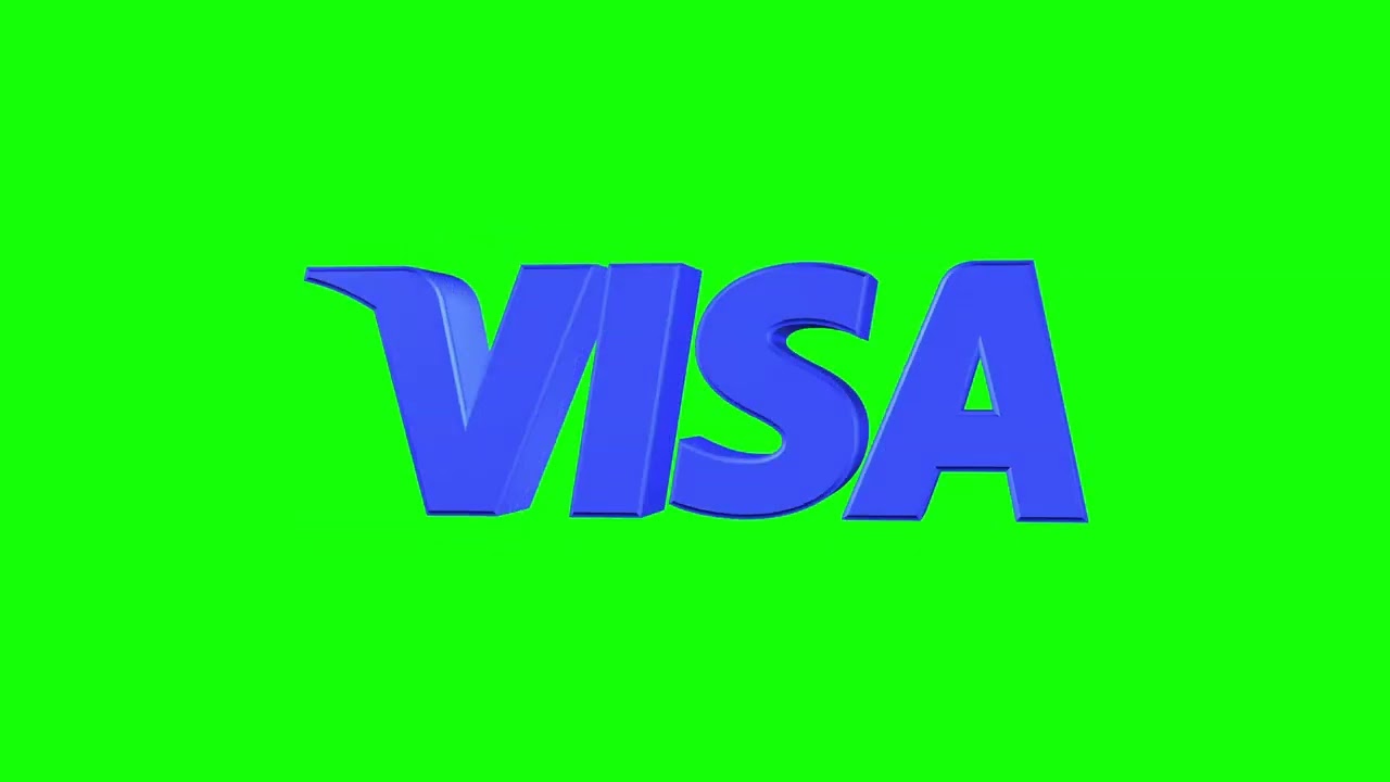Visa Logo Icon 3D Revolving Animation Green Screen | 4K | FREE TO USE