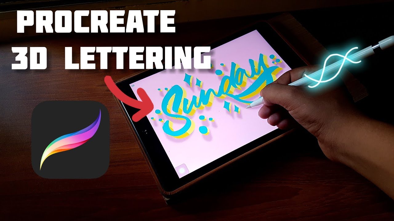 My First ever Procreate 3D Digital Lettering | iPad Pro lettering - YouTube