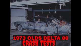 1970s OLDSMOBILE DELTA 88 FRONTAL IMPACT CRASH TESTS  70 MPH   CRASH TEST DUMMIES   89374