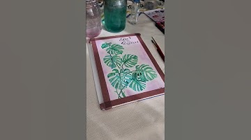 Watercolor Monstera Plant #shorts #watercolor #beginners