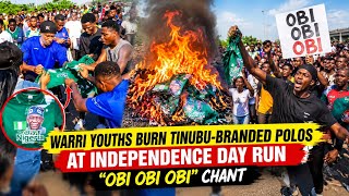 Warri Youths Burn Tinubu-Branded Polos at Independence Day Run | “Obi Obi Obi” Chant screenshot 2